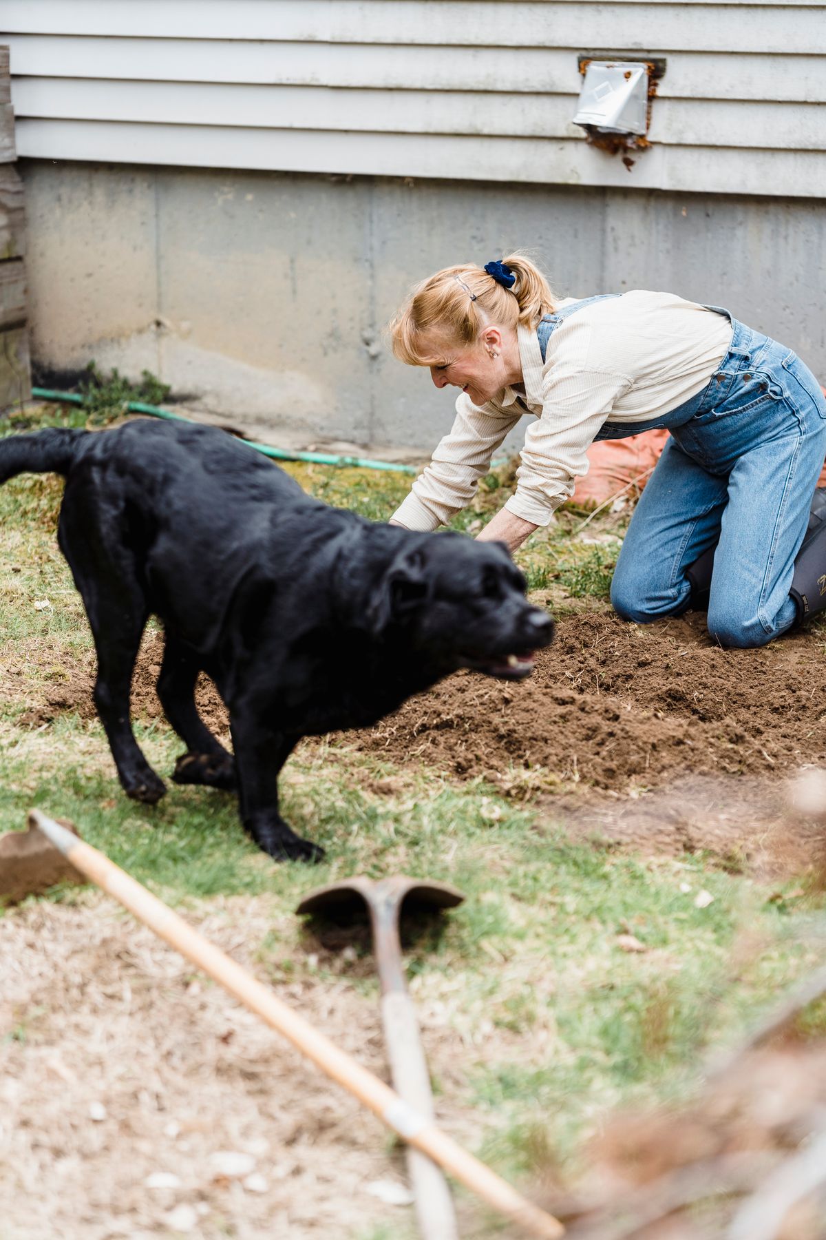A gardener with her dog in the backyard — Photo from Pexels
