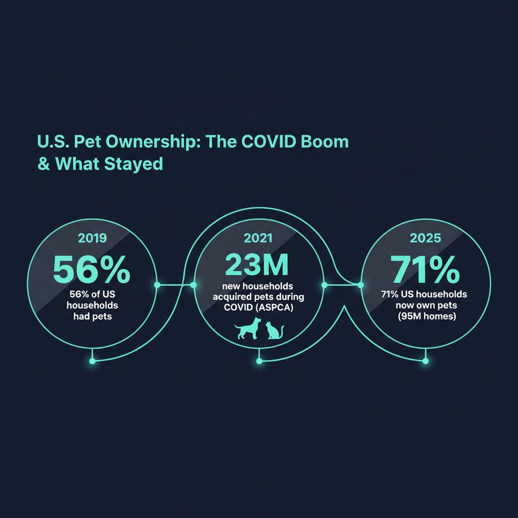 Infographic: U.S. pet ownership growth from 2018 to 2025